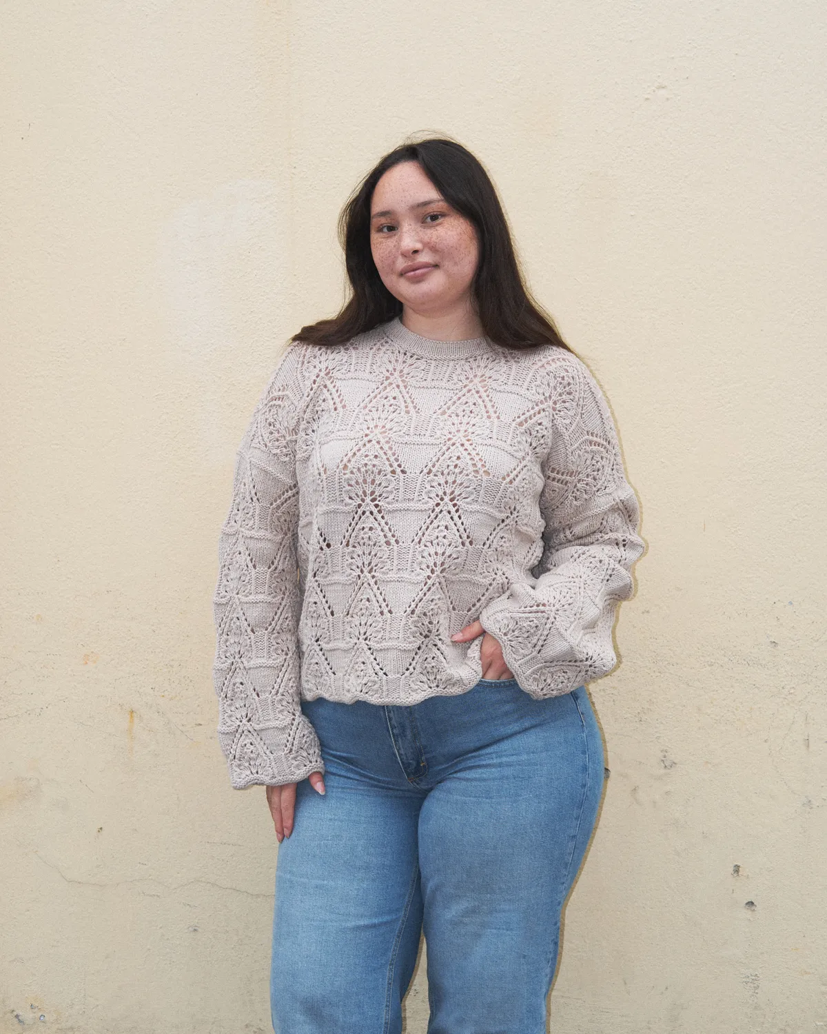 Knitting for Olive Madeleine Strickanleitung Lochmusterpullover deutsch