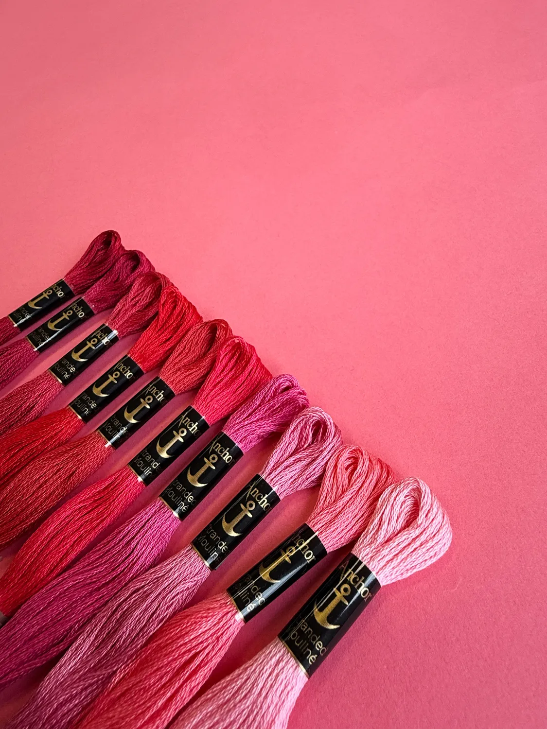 Anchor Valentines Palette Stickgarn 10 Stränge Rosa Rot