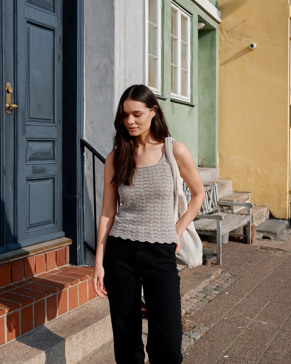 Knitting for Olive Barbroe Top Strickanleitung Lochmuster Deutsch