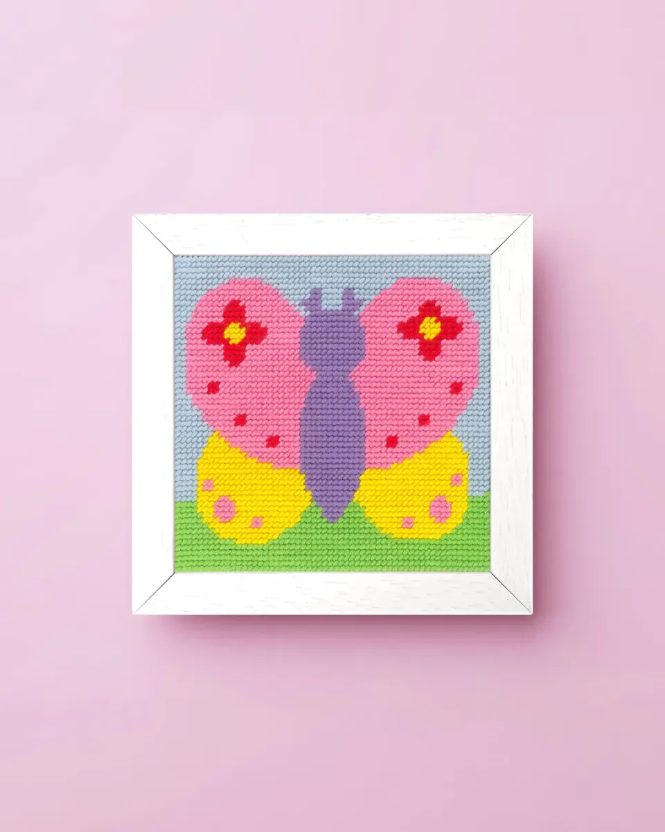 Anchor Royal Paris Butterfly Stickcanvas Kinder 15x15cm Anfänger