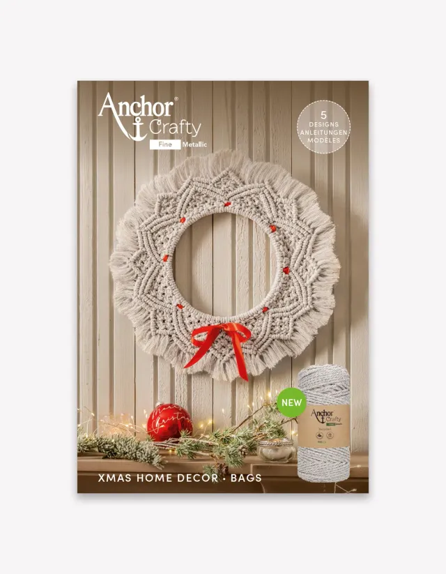 Anchor Crafty Fine Metallic Anleitungsbuch Weihnachten Häkeln