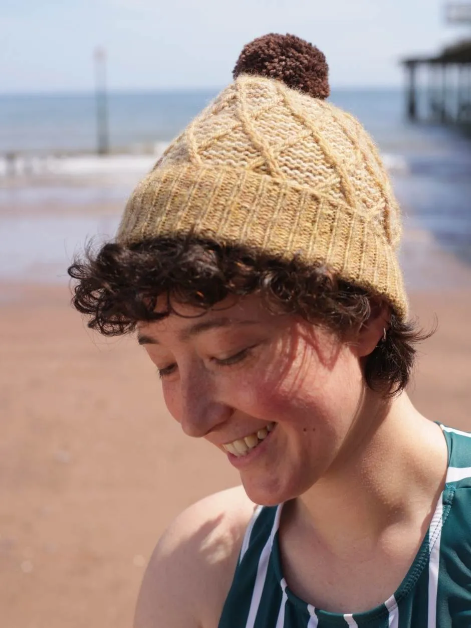 John Arbon Woolacombe Waffle Hat Strickset Multi Pompom Gr 1-3