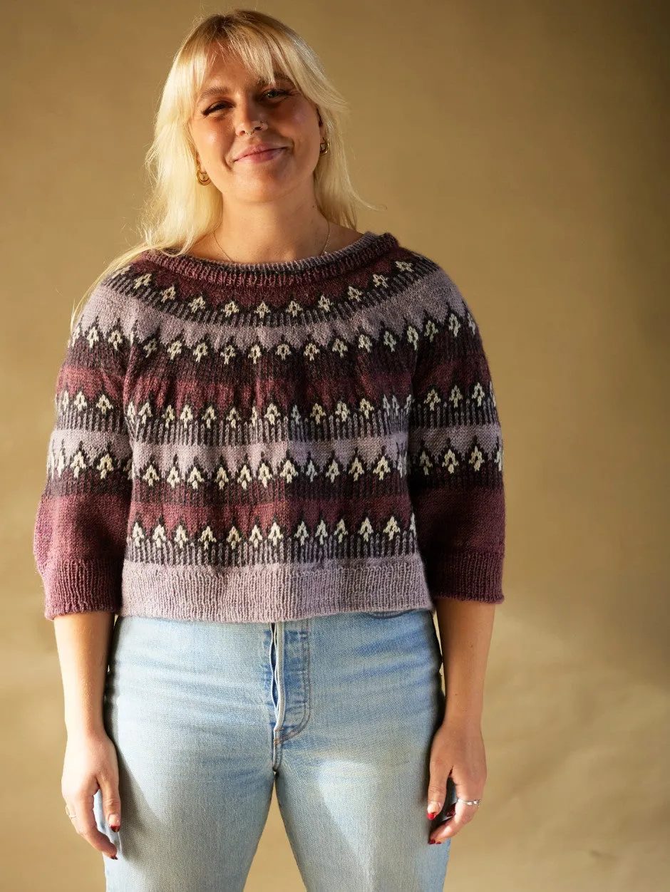 John Arbon Mokosh Pullover Strickset Seide Wolle lila 1