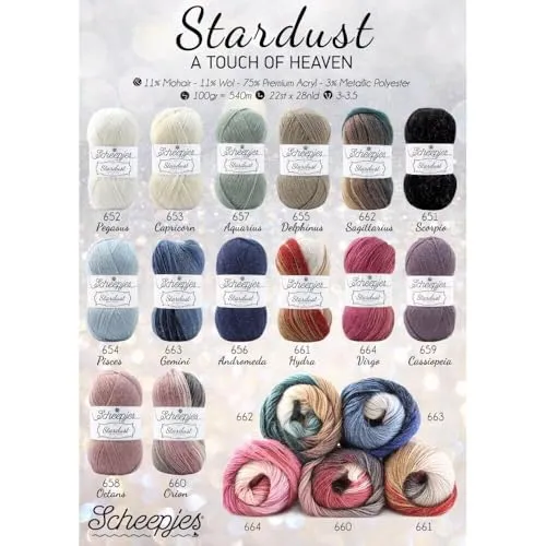 Scheepjes Stardust 663 Gemini Garn 100g Blau Glitzer