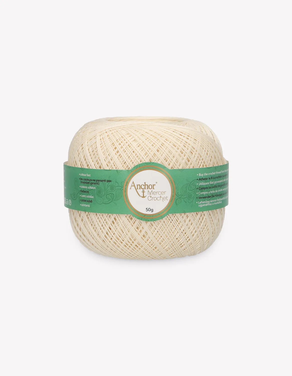 Anchor Mercer Crochet Häkelgarn Stärke 80 20g weiß