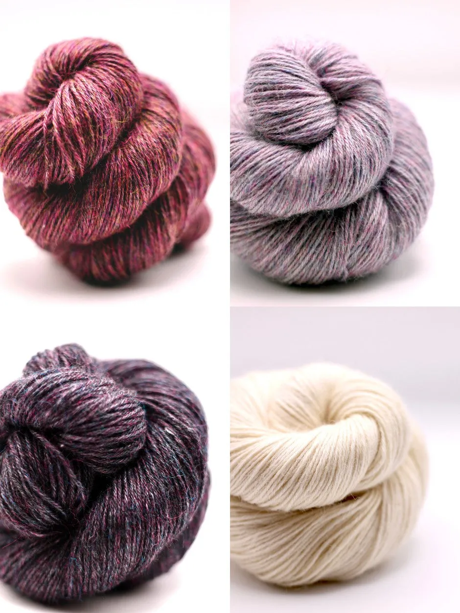 John Arbon Mokosh Pullover Strickset Seide Wolle lila 1