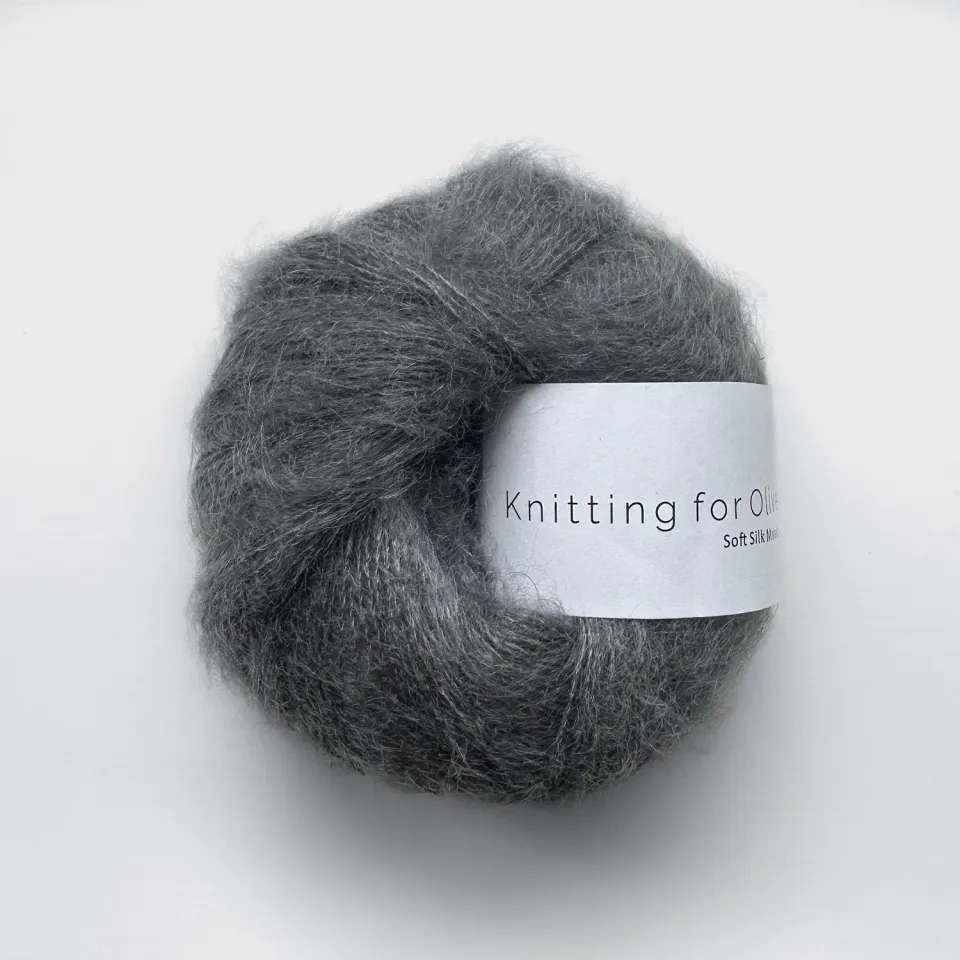 Knitting for Olive Soft Silk Mohair Mohairgarn Thunder Cloud dunkelgrau