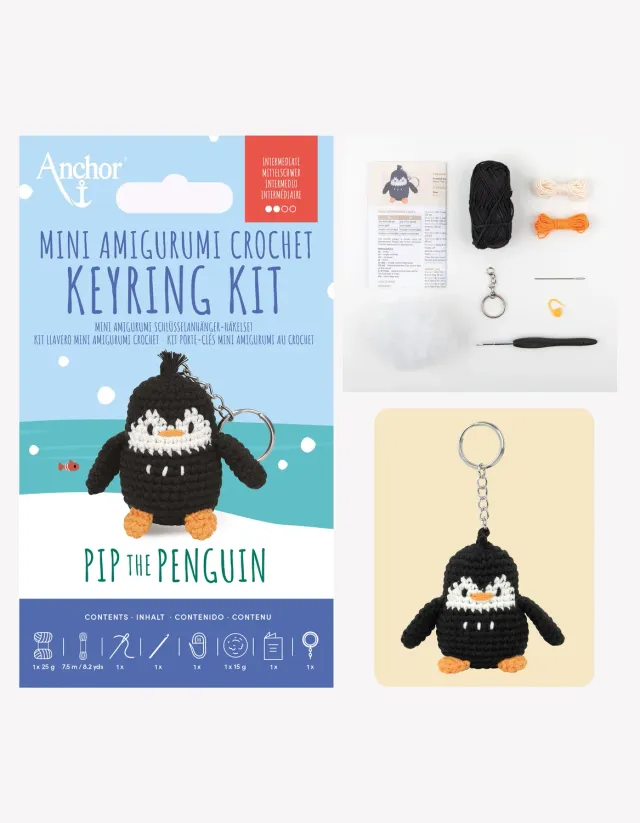 Anchor Pip the Penguin Mini Häkelset Pinguin Baumwolle