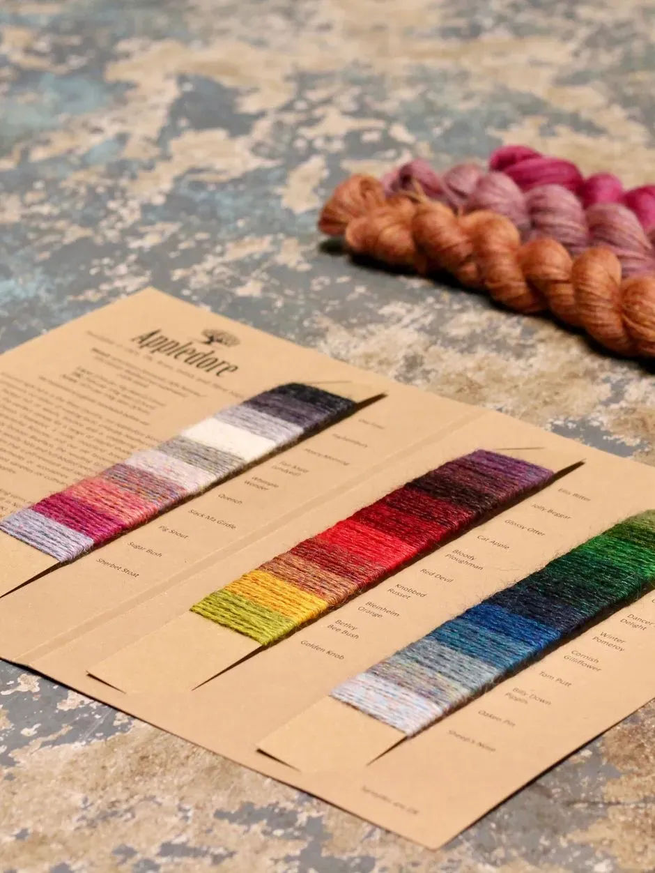 John Arbon Appledore Farbkarte neu 18 Farben Wollmuster