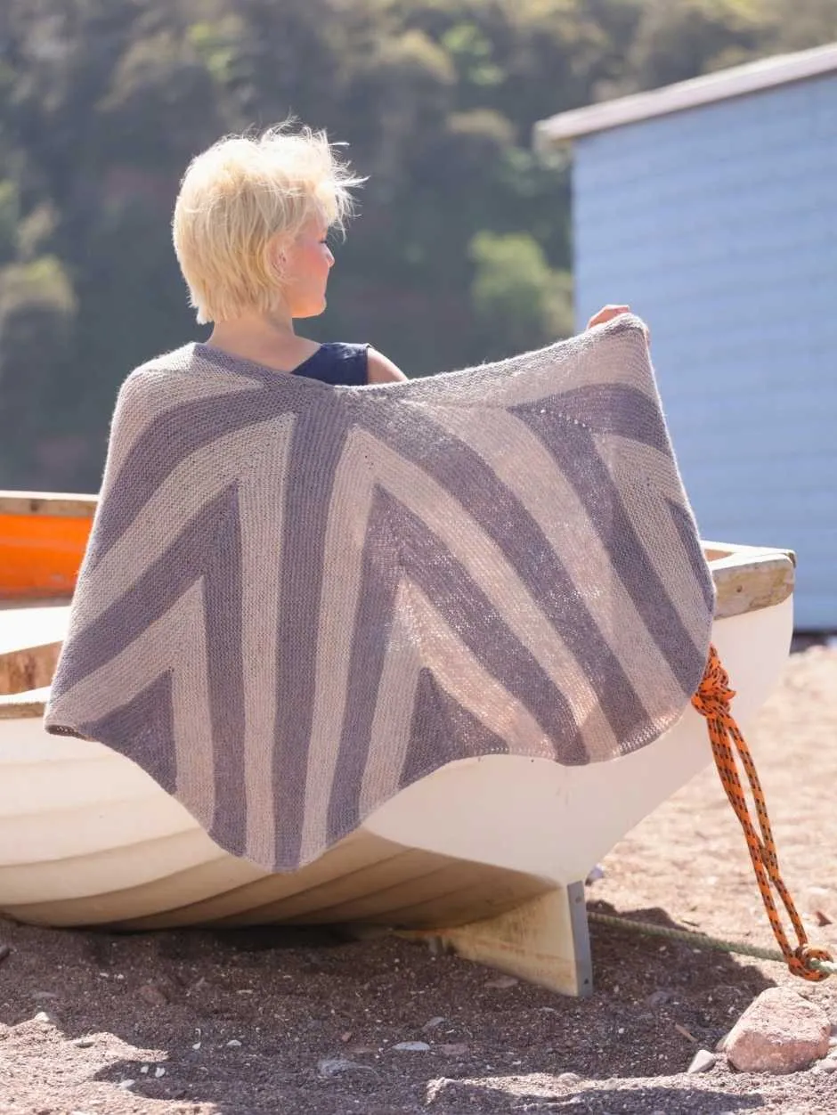John Arbon Saunton Sands Tuch Strickkit Classic Pink Wolle