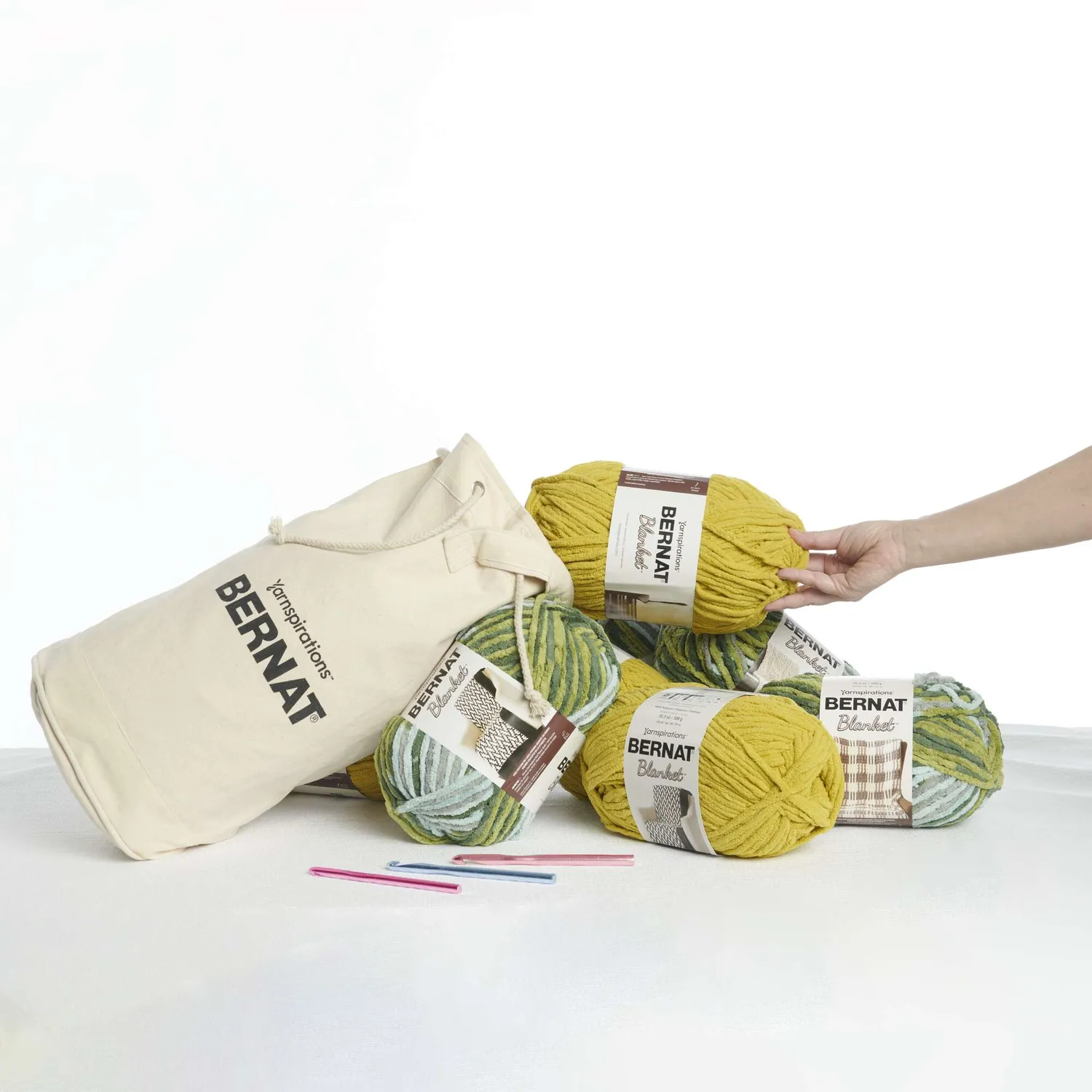 Bernat Blanket Value Pack Häkelwolle Moss & Forest Sage 8 Knäuel