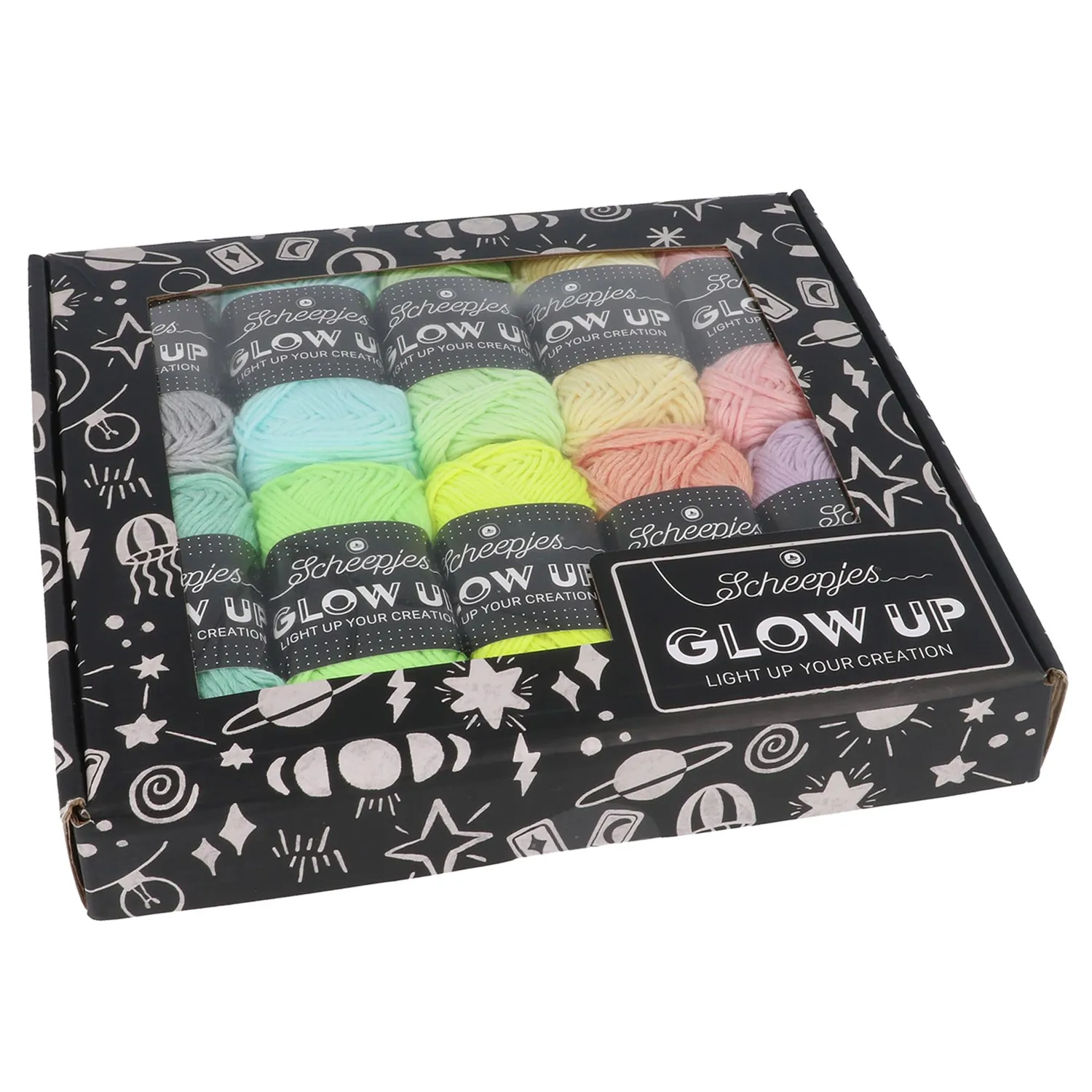 Scheepjes Glow Up Farbpack 10x25g Leuchtgarn leuchtend