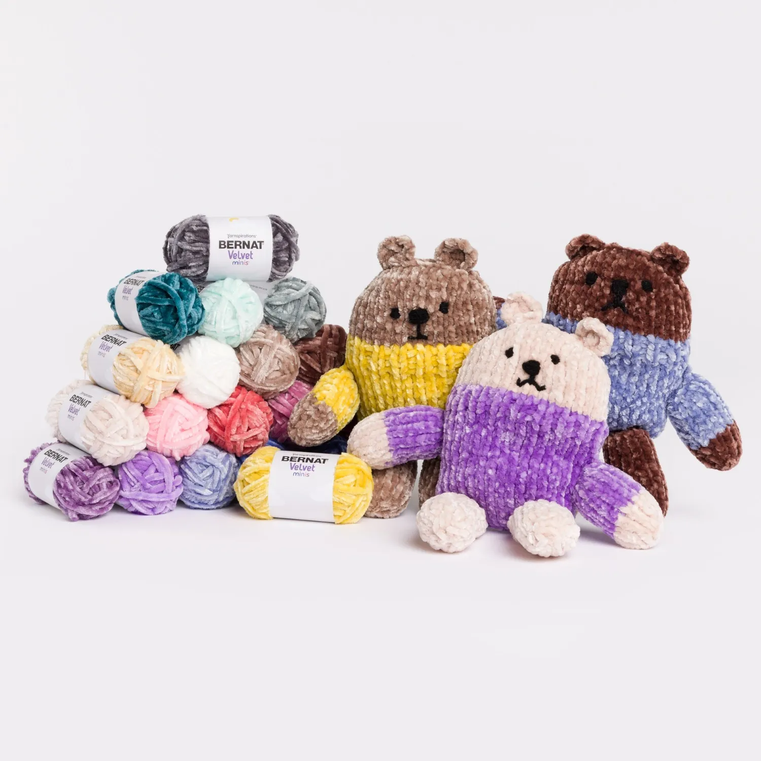 Bernat Velvet Minis Pack Samtgarn 700g Classic 20 Miniknäuel Chenille