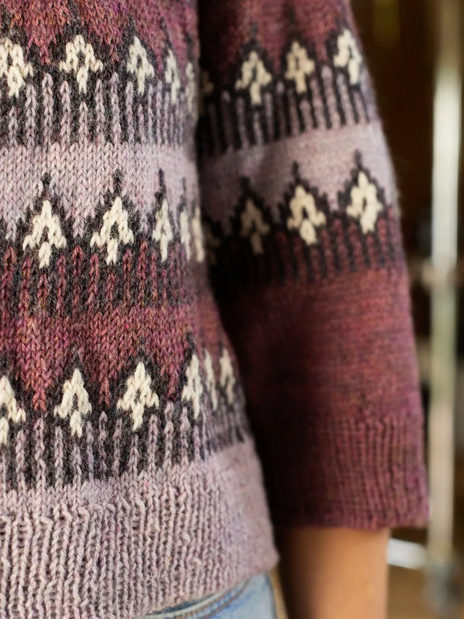 John Arbon Mokosh Pullover Strickset Seide Wolle lila 1