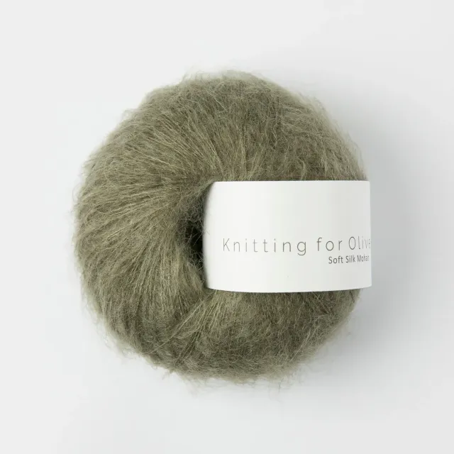 Knitting for Olive Soft Silk Mohair Wolle Dusty Olive grün