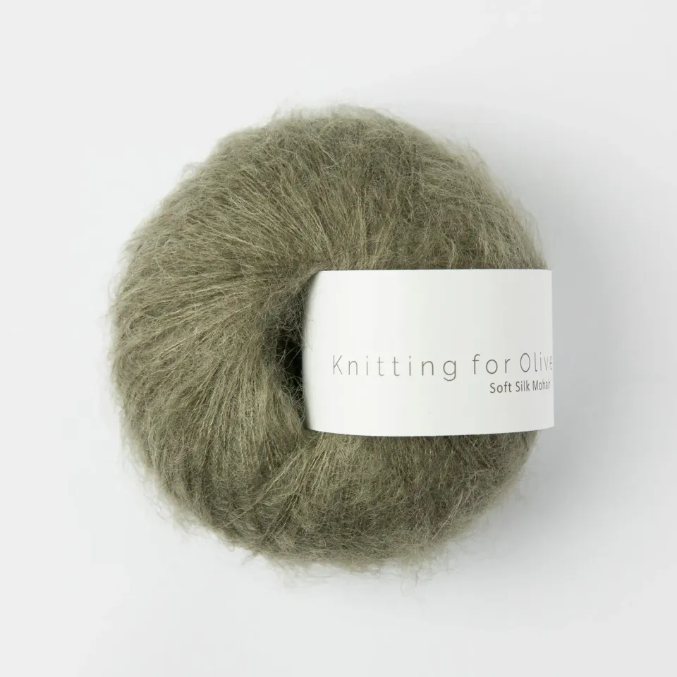 Knitting for Olive Soft Silk Mohair Wolle Dusty Olive grün