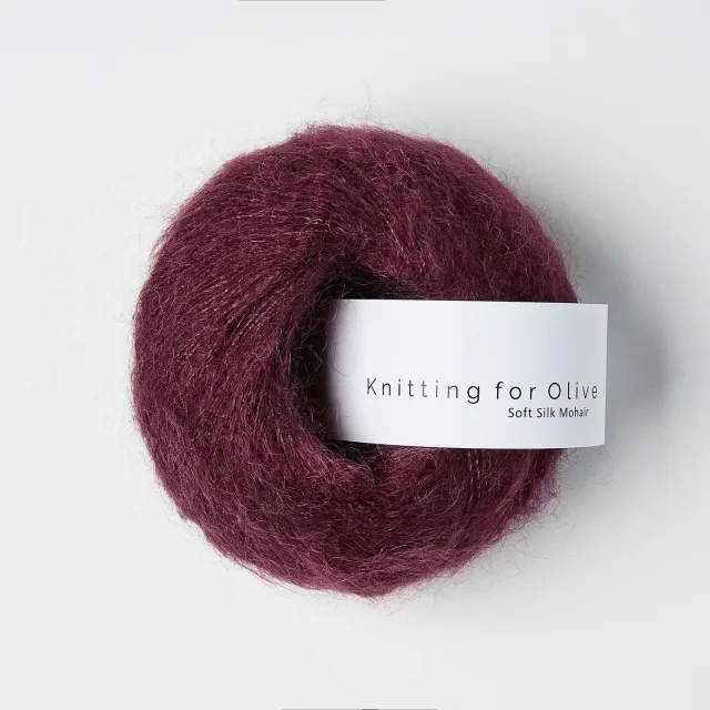Knitting for Olive Soft Silk Mohair Wolle Bordeaux 25g dunkelrot
