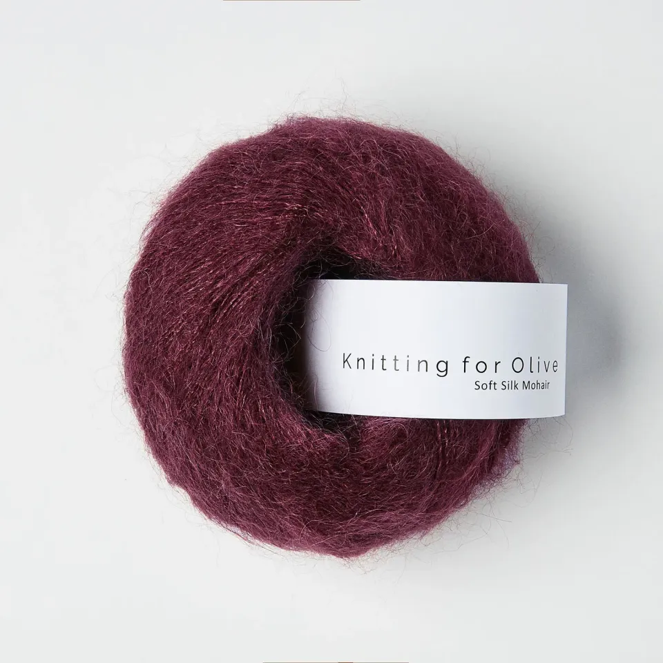 Knitting for Olive Soft Silk Mohair Wolle Bordeaux 25g dunkelrot