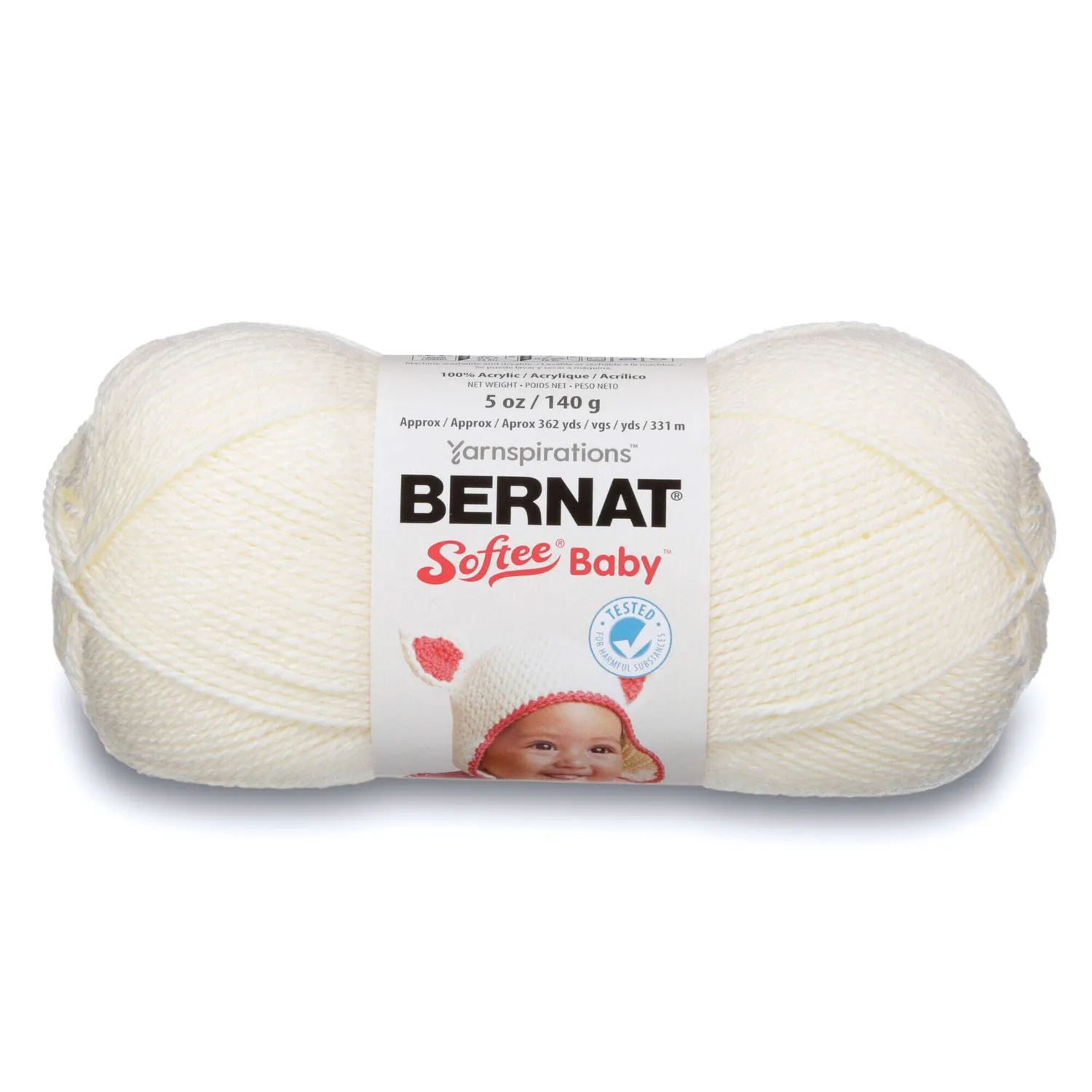 Bernat Softee Baby Babygarn White leicht waschbar