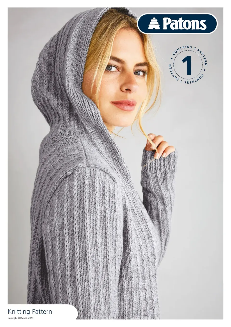 Patons Fab DK Longline Cardigan mit Kapuze Strickanleitung