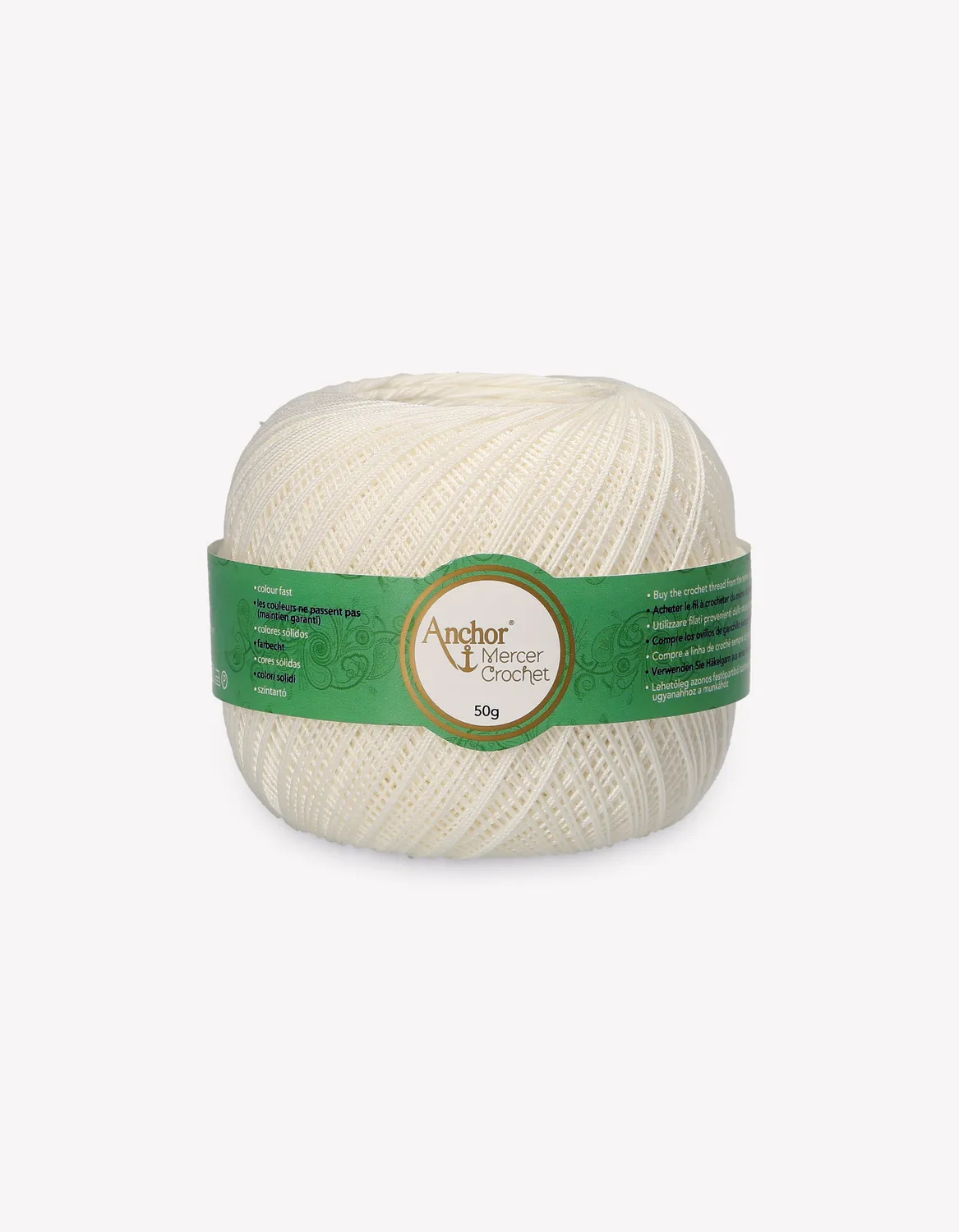 Anchor Mercer Crochet Häkelgarn Stärke 80 20g weiß
