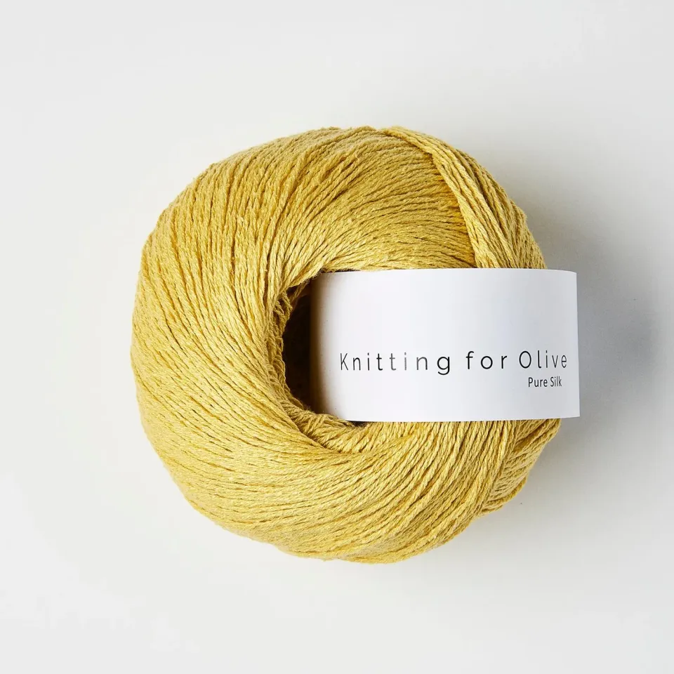 Knitting for Olive Pure Silk Seidengarn Quince 50g warmgelb