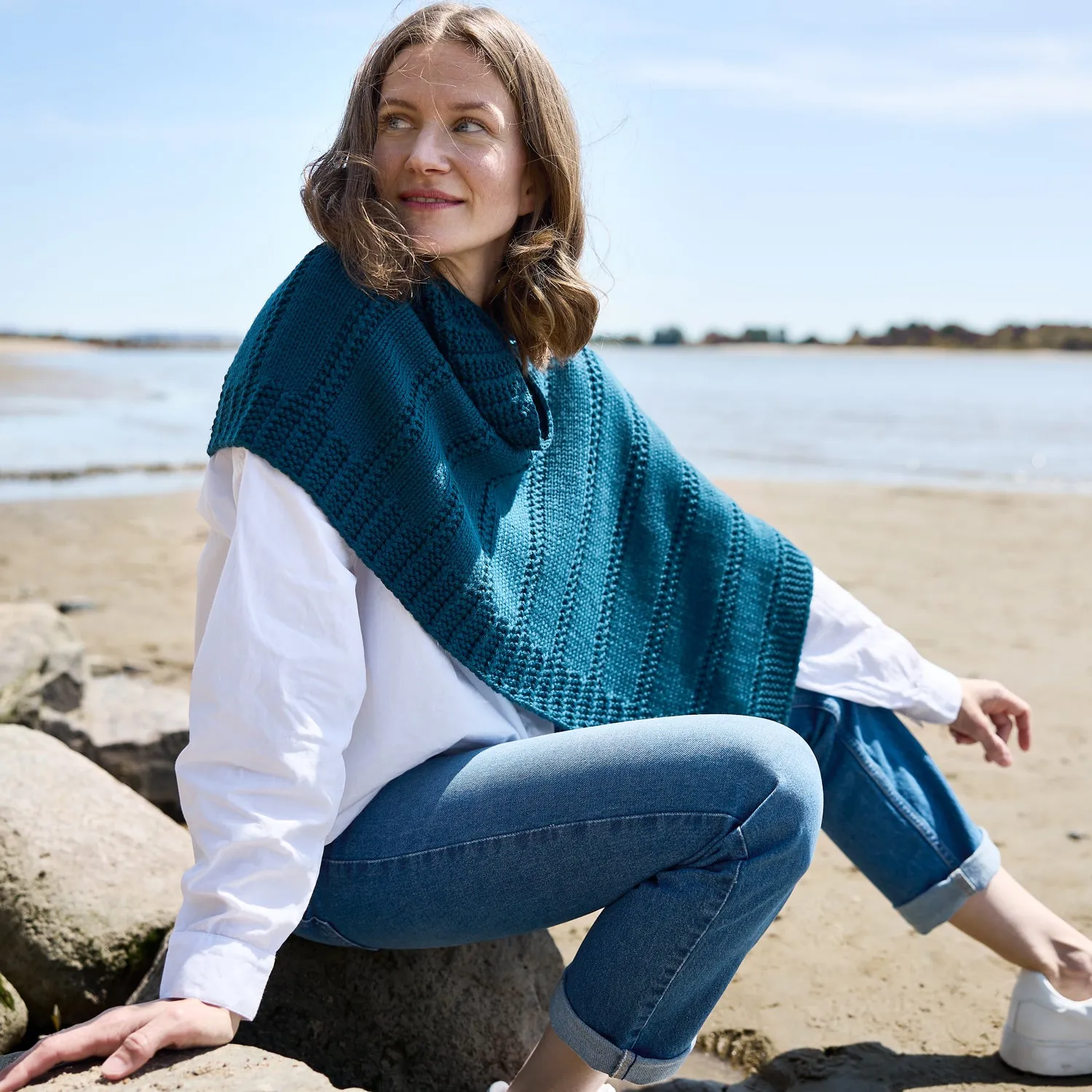 Rosy Green Wool Tenang Poncho Strickanleitung Download Ährenmuster
