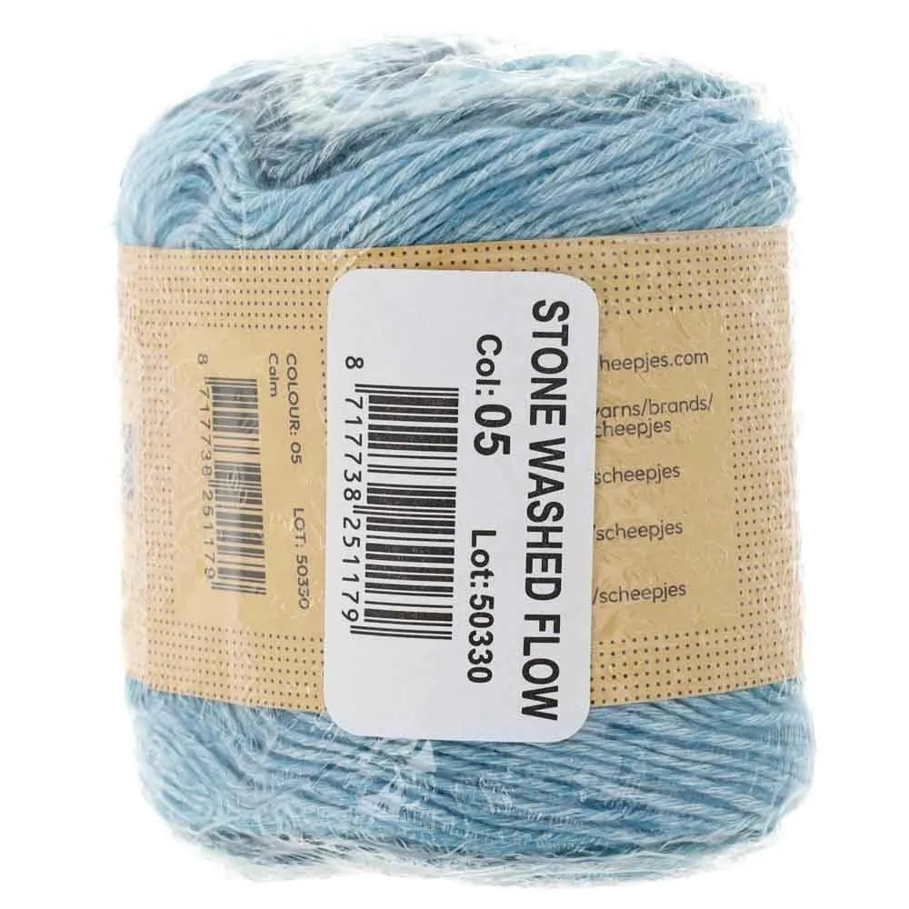 Scheepjes Stone Washed Flow 05 Calm Garn blau-beige 65g Baumwolle