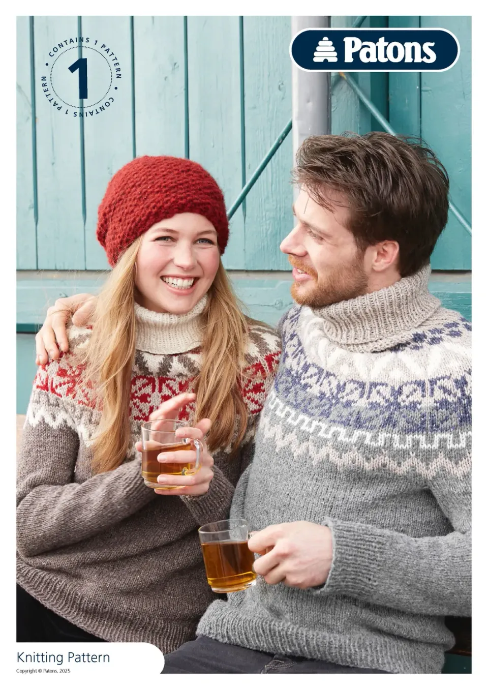 Patons Wool Blend Aran Family Fair Isle Pullover Strickanleitung