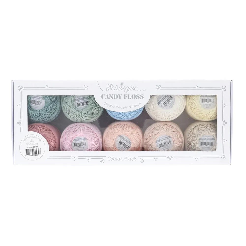 Scheepjes Candy Floss Baumwollgarn 10x20g Frosting mercerisiert