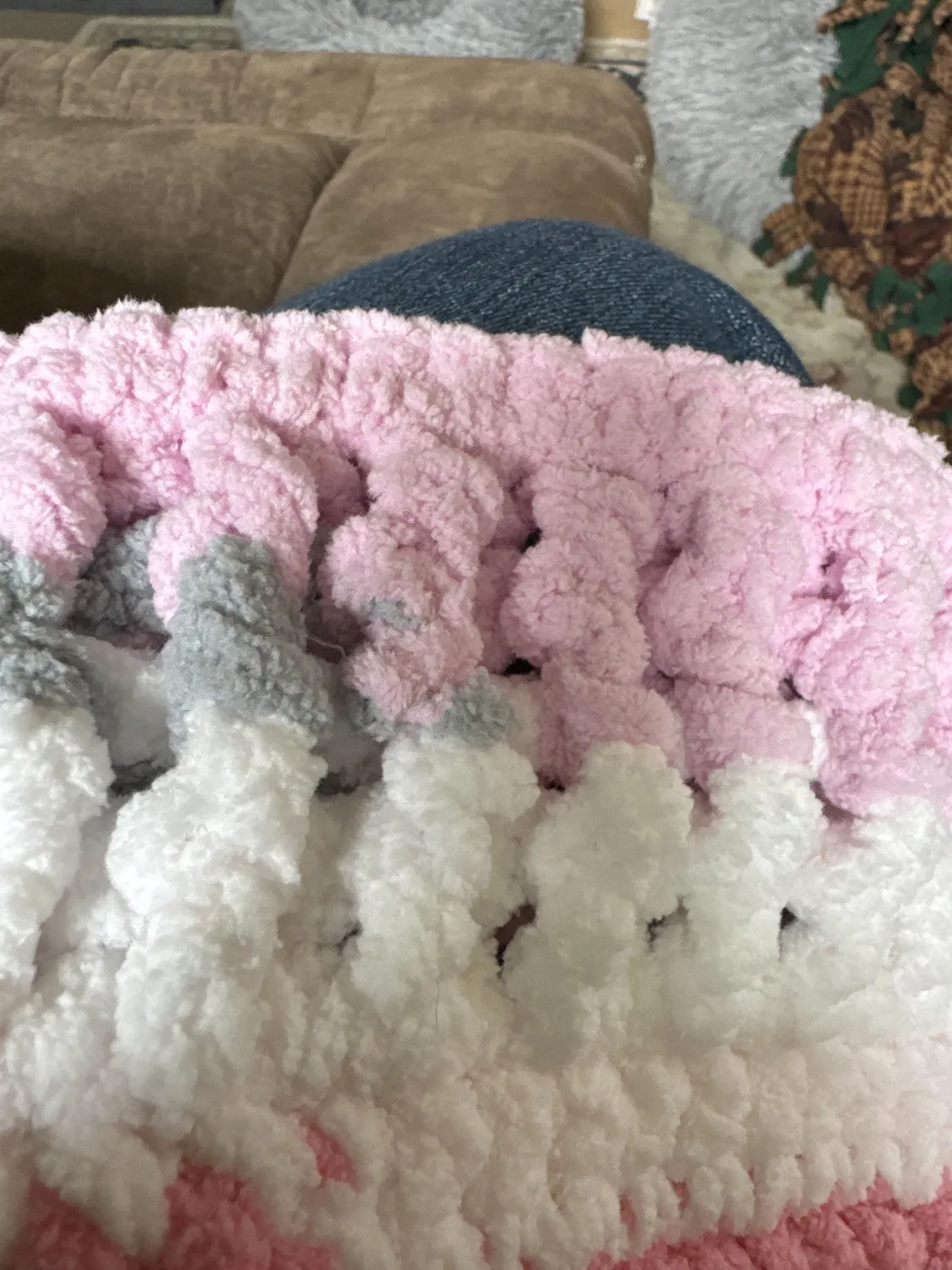 Bernat Baby Blanket Stripes Wolle Seaglass dick