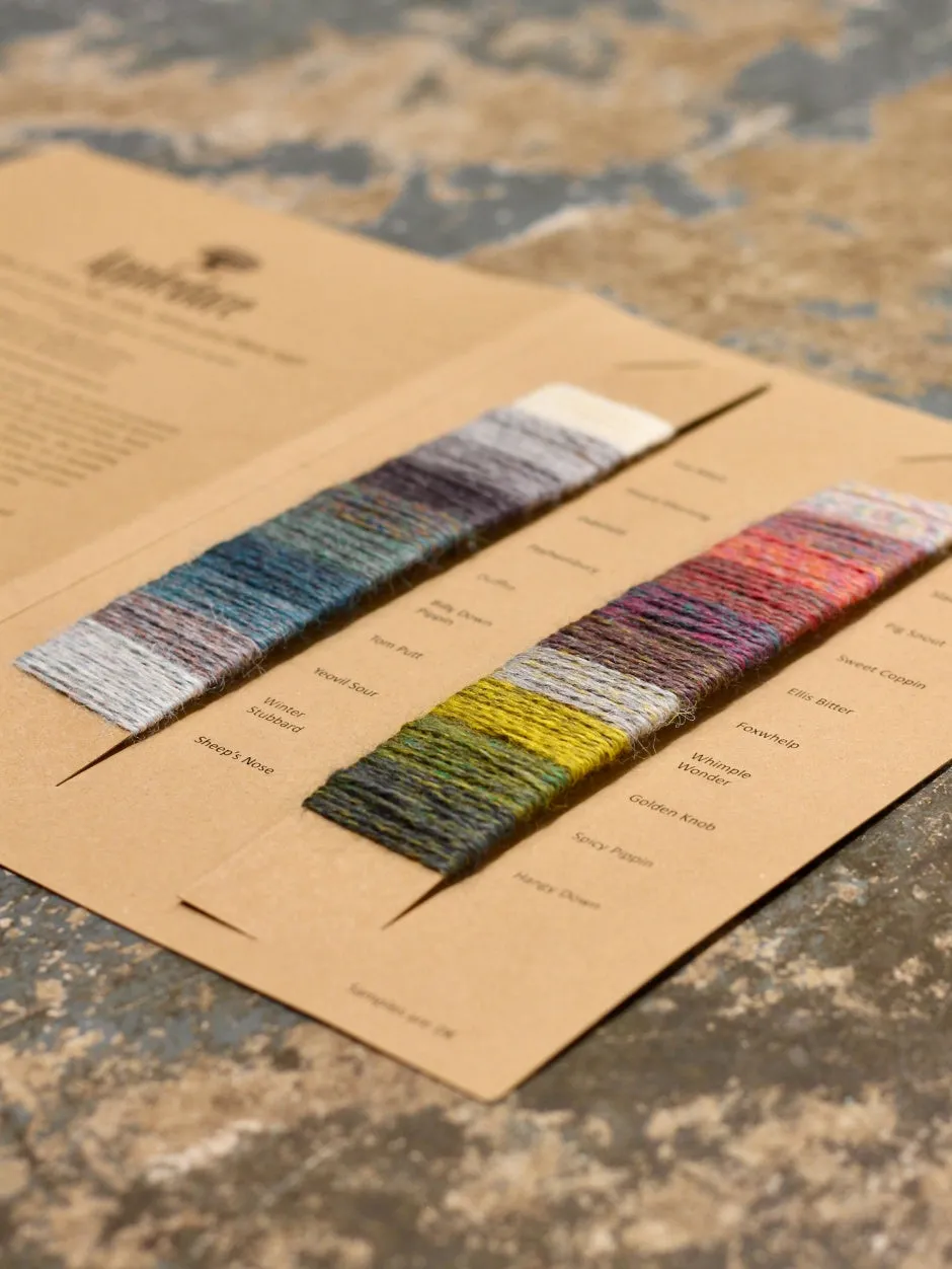 John Arbon Knit by Numbers Farbkarte Wollmuster echte Fadenprobe