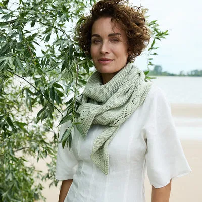 Rosy Green Wool Leaflight Strickanleitung Tuch Lochmuster
