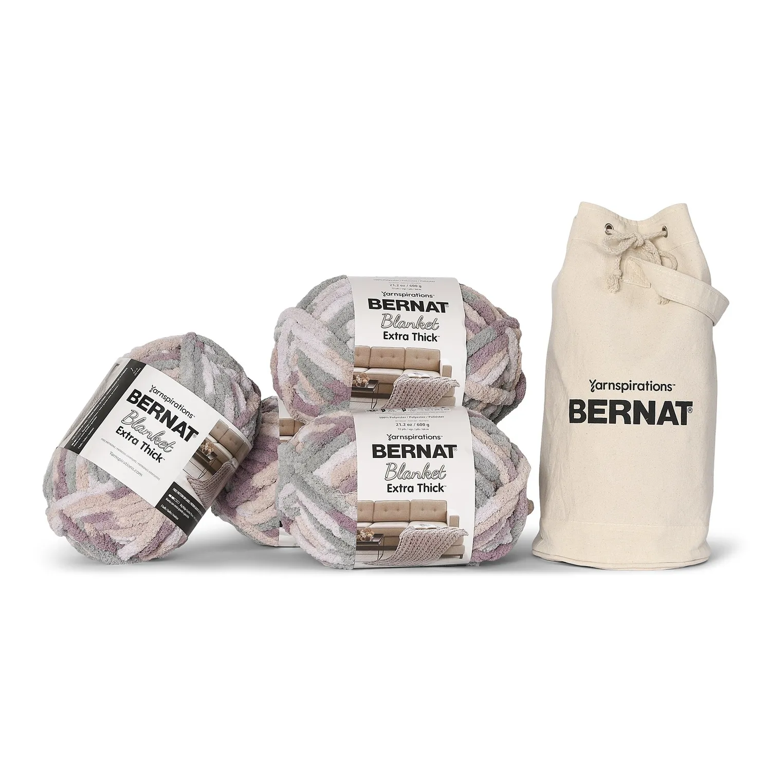 Bernat Blanket Extra Thick Value Pack 4x600g mit Tasche