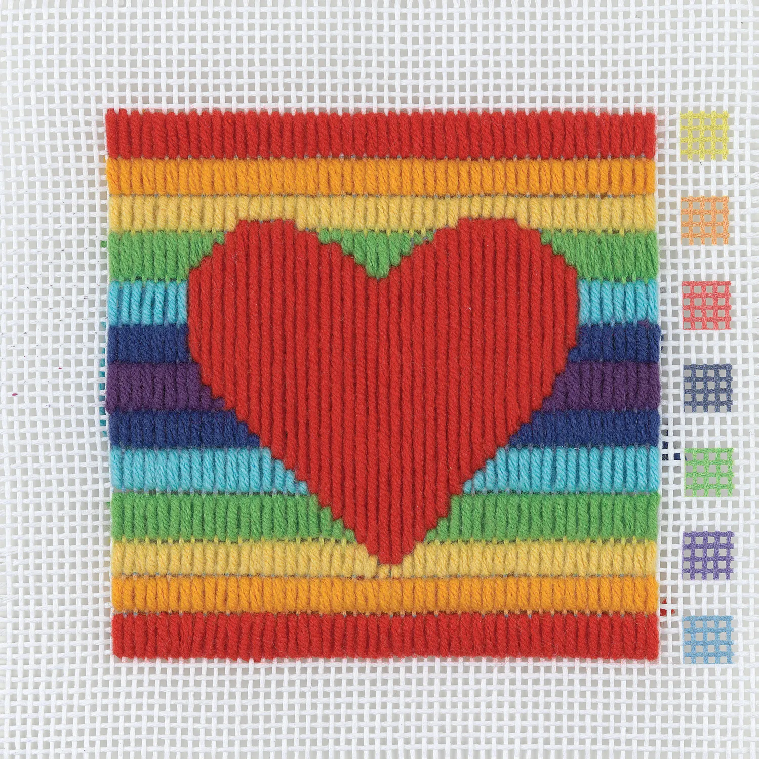 Anchor 1st Kit Rae Long-Stitch Stickset Herz 10x10cm Wolle
