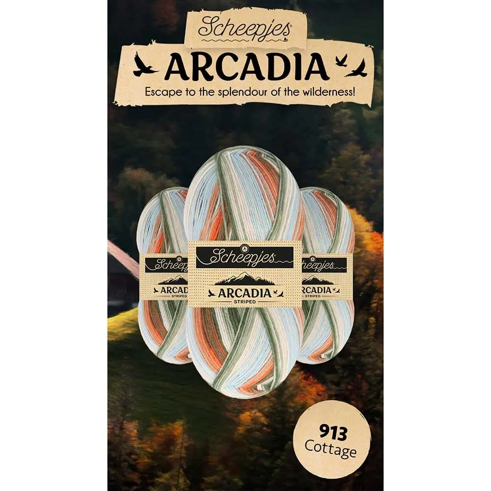 Scheepjes Arcadia Wollmischung 100g 913 Cottage gestreift