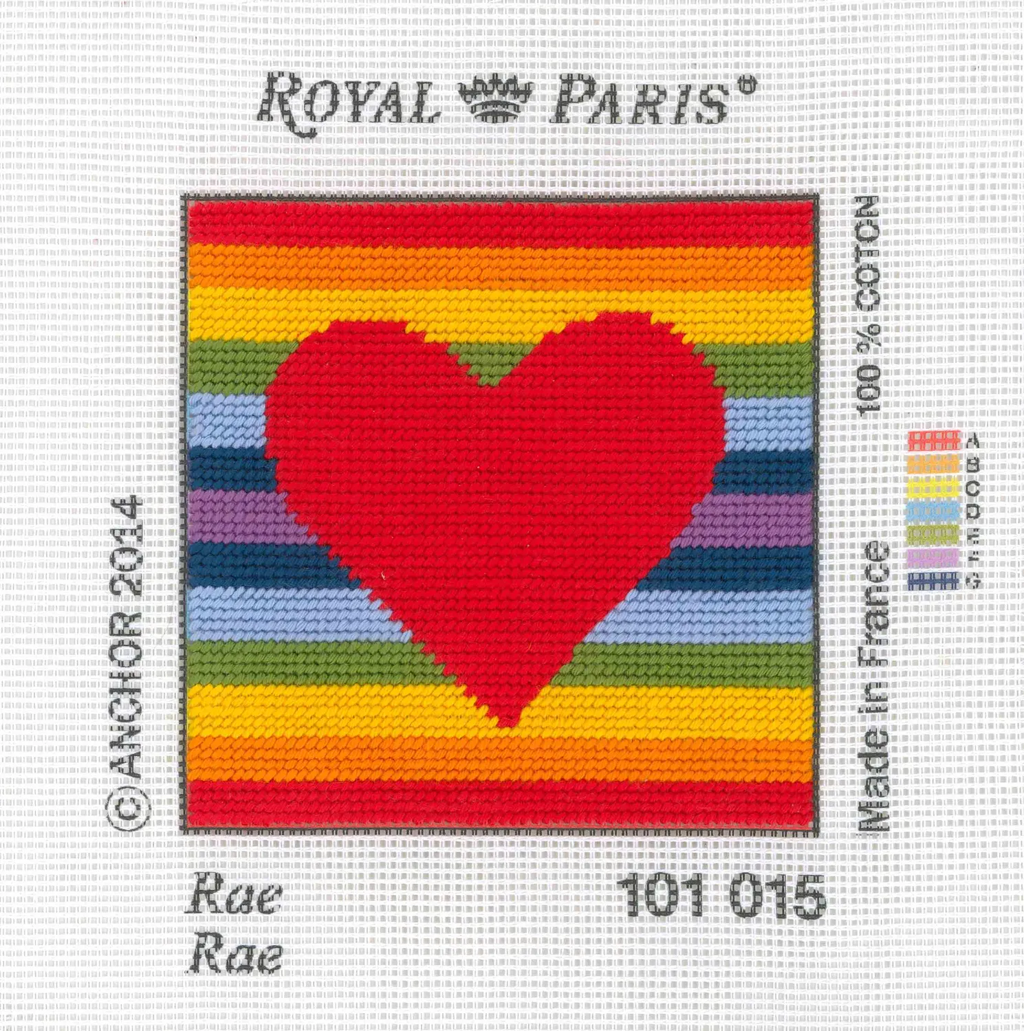 Anchor Royal Paris Rae Stickbild 15 cm Herz Kinder