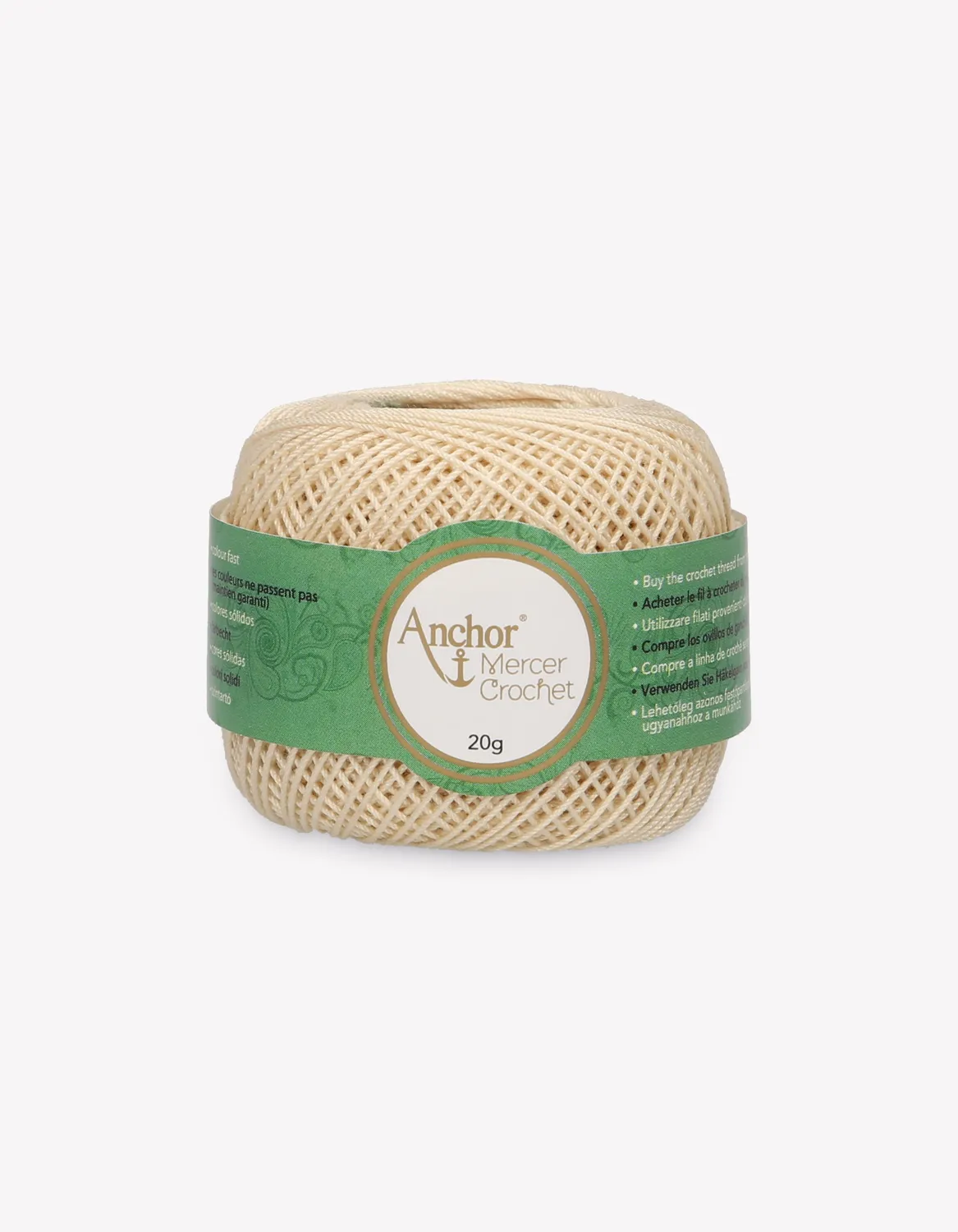 Anchor Mercer Crochet Häkelgarn Stärke 80 20g weiß