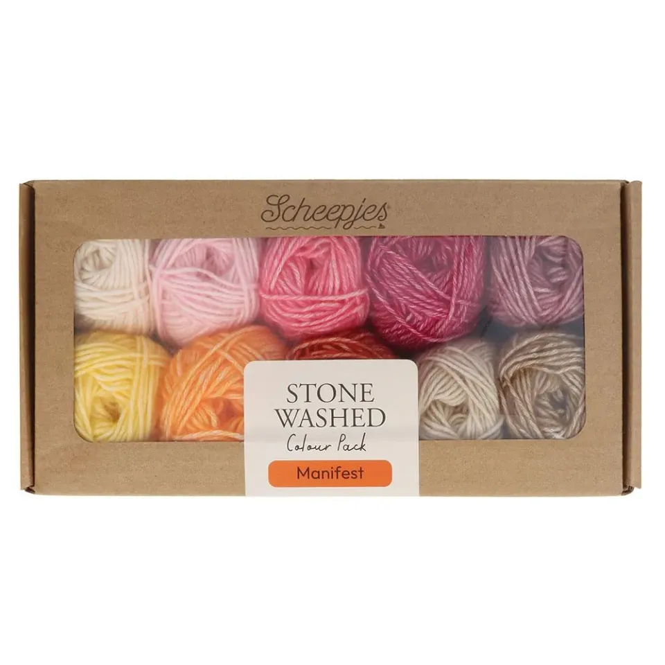 Scheepjes Stone Washed Farbpaket 10x25g Rot Mix