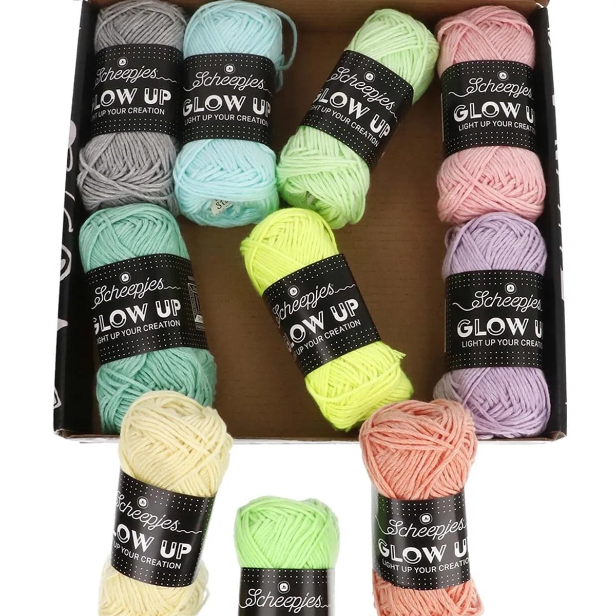 Scheepjes Glow Up Farbpack 10x25g Leuchtgarn leuchtend