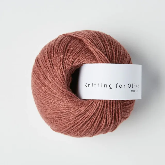 Knitting for Olive Merino Wolle Plum Rose Rotbraun 50g