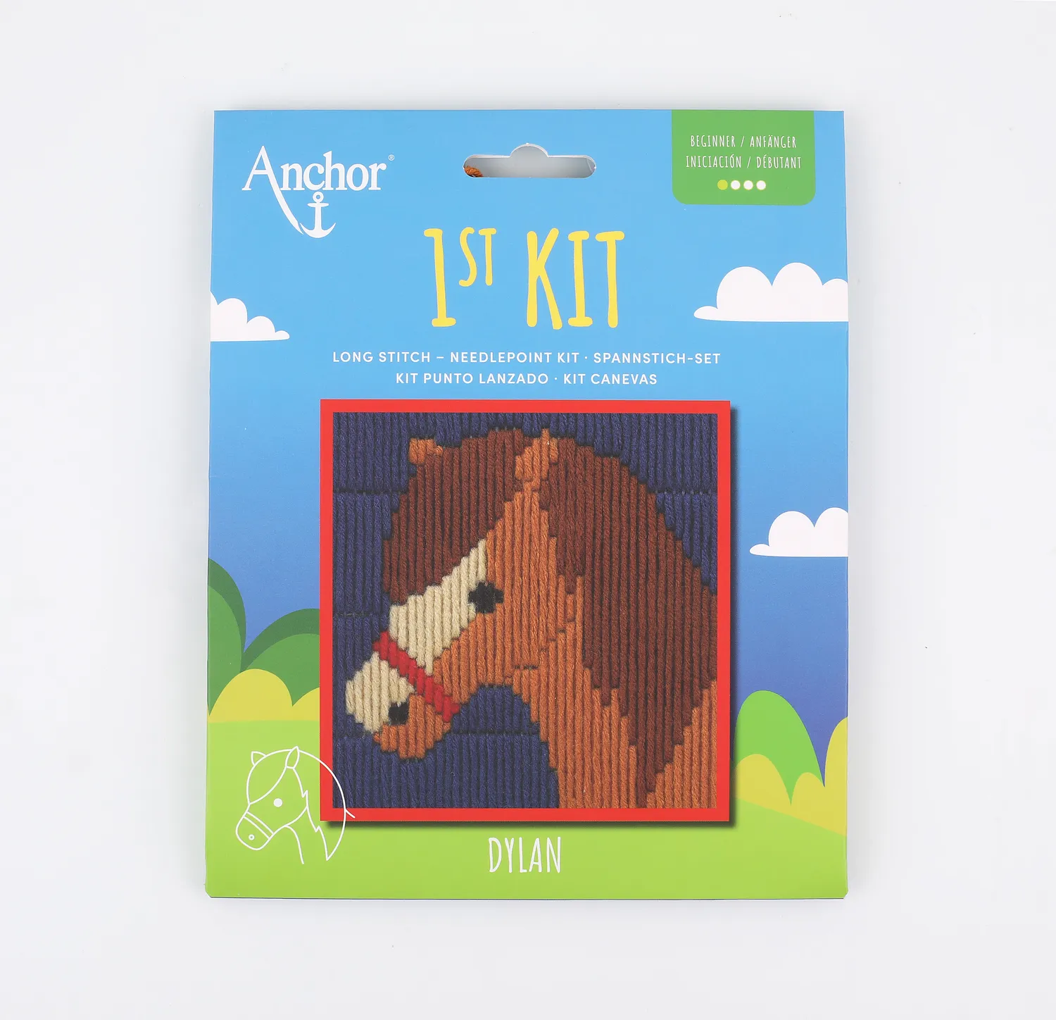 Anchor 1st Kit Long Stitch Dylan Stickset Pferd 10x10 cm
