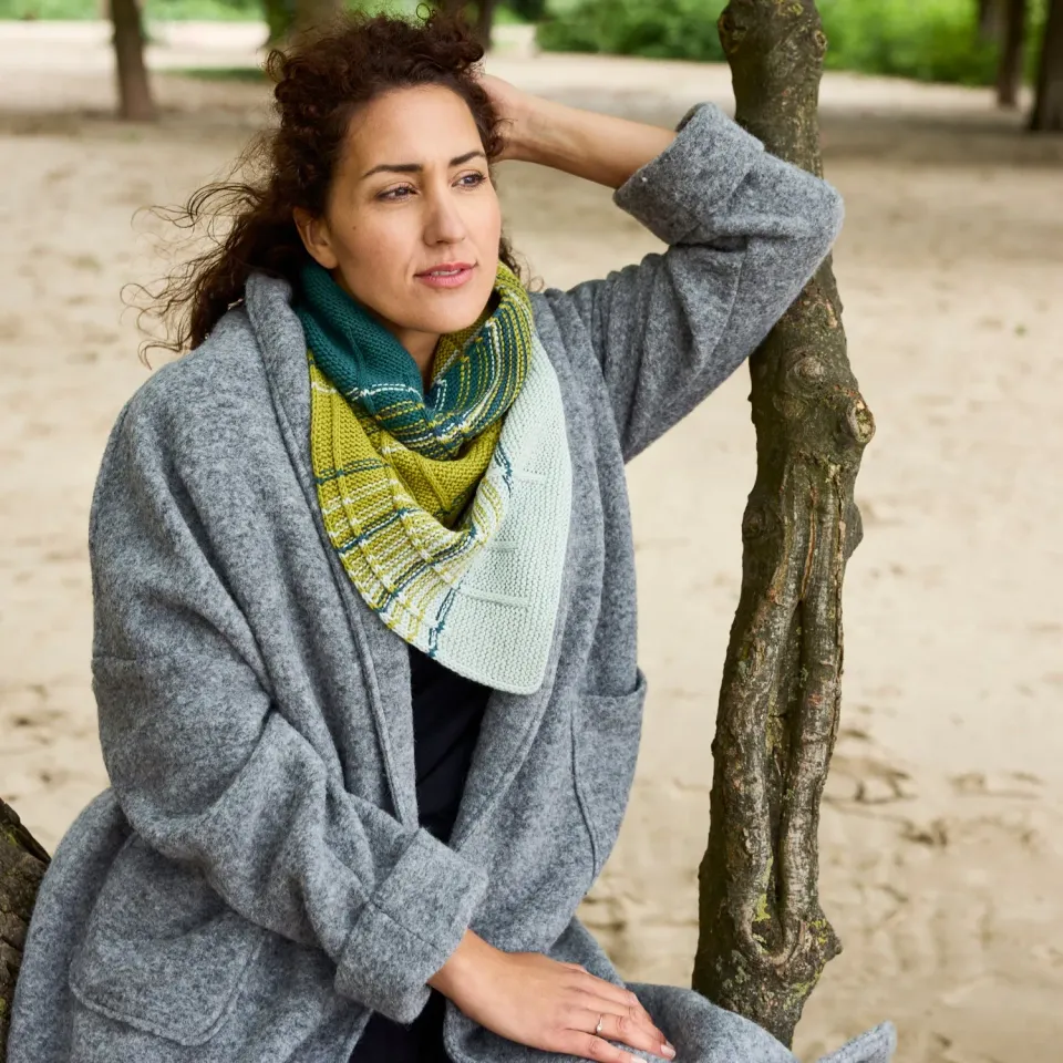 Rosy Green Wool Canto Cowl Strickanleitung PDF Ombré