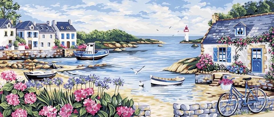 Anchor Royal Paris Seaside Stickcanvas 50x115cm Fortgeschrittene