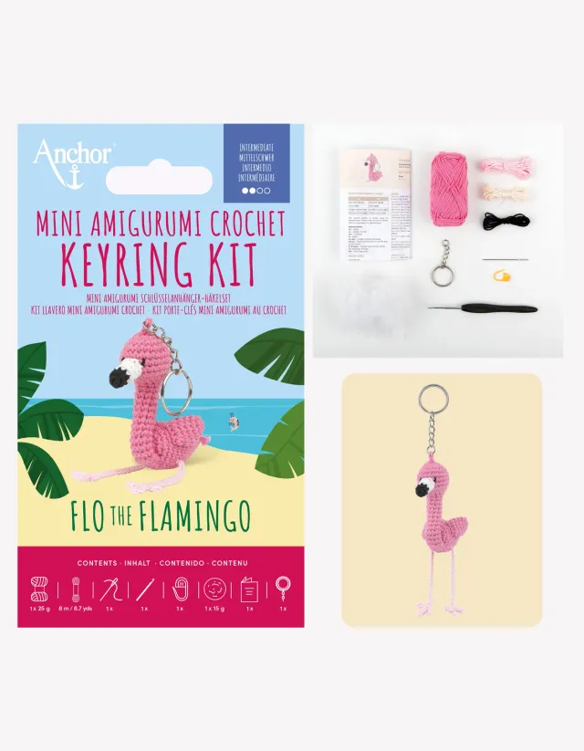 Anchor Flo Flamingo Häkelset Amigurumi Anhänger