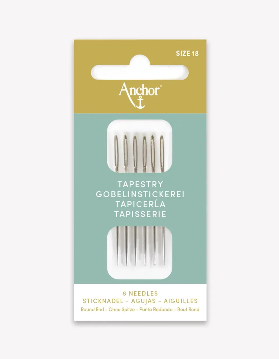 Anchor Tapestry Sticknadeln 6er-Pack stumpf Gr. 18–28