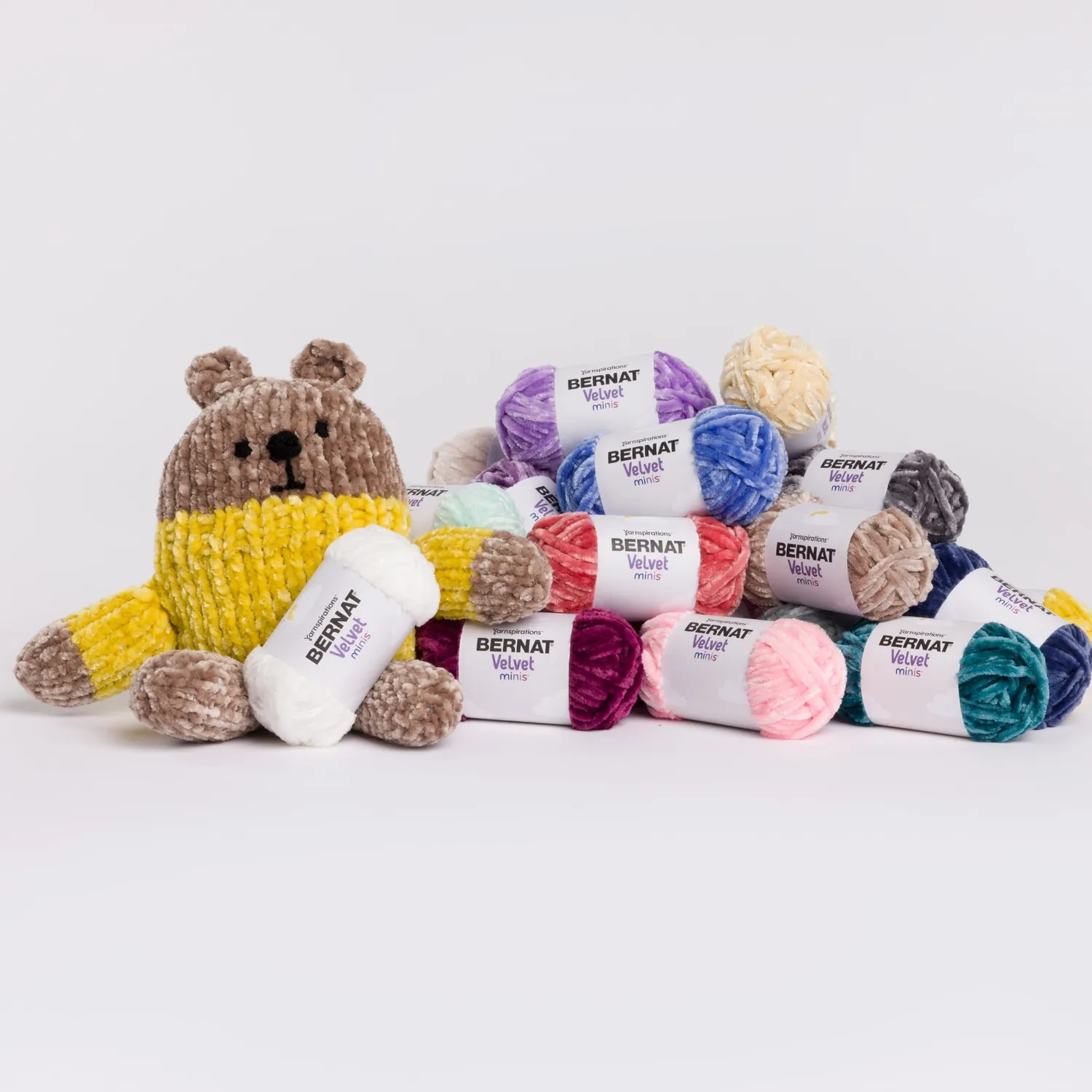Bernat Velvet Minis Pack Samtgarn 700g Classic 20 Miniknäuel Chenille