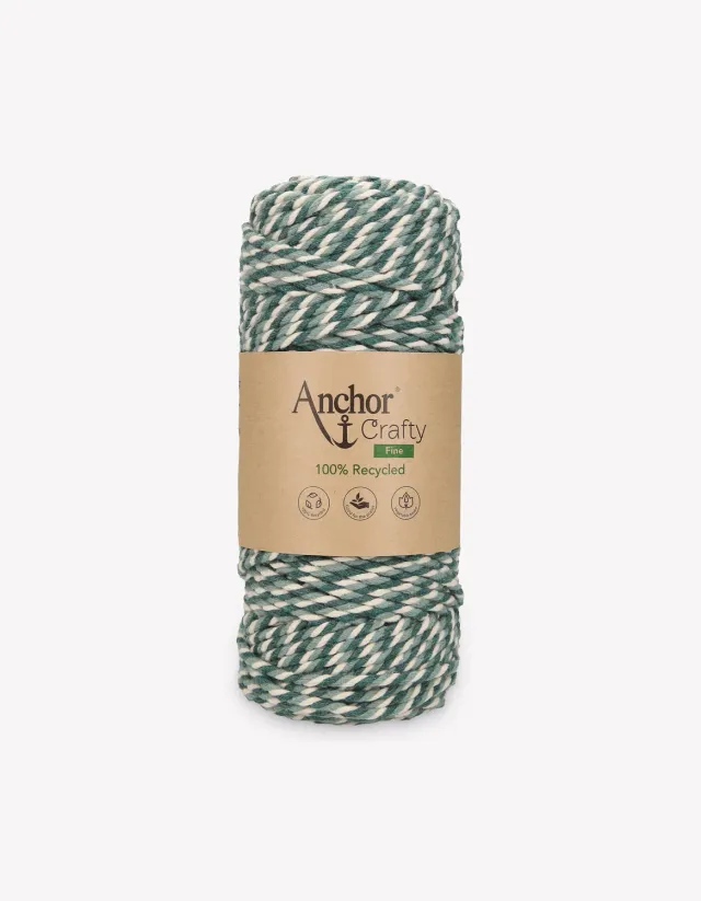 Anchor Crafty Fine Multicolour Recycling Garn 3mm 250g Bunt
