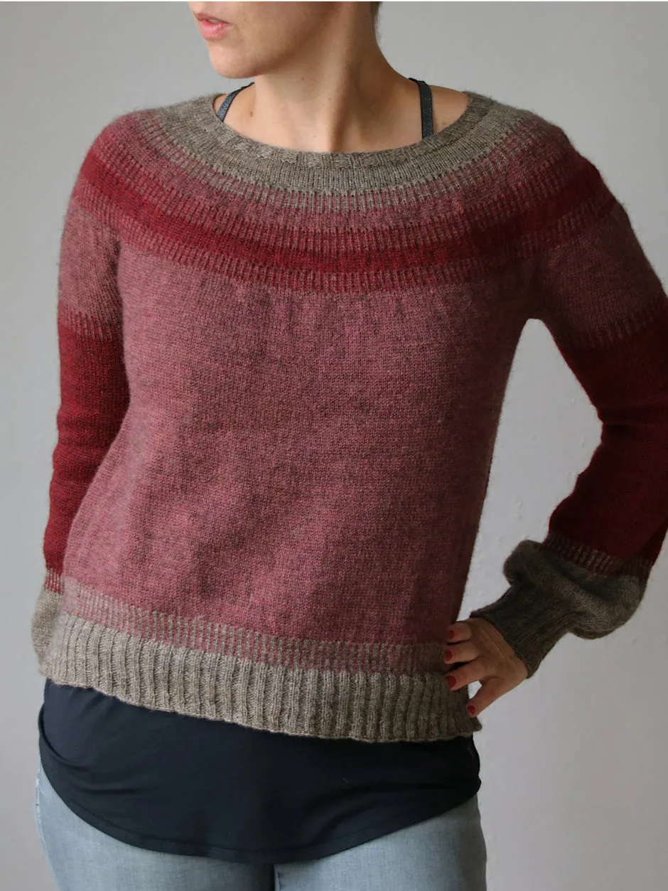 John Arbon Free Solo Pullover Strickkit Harvest Hues Gr.1-2