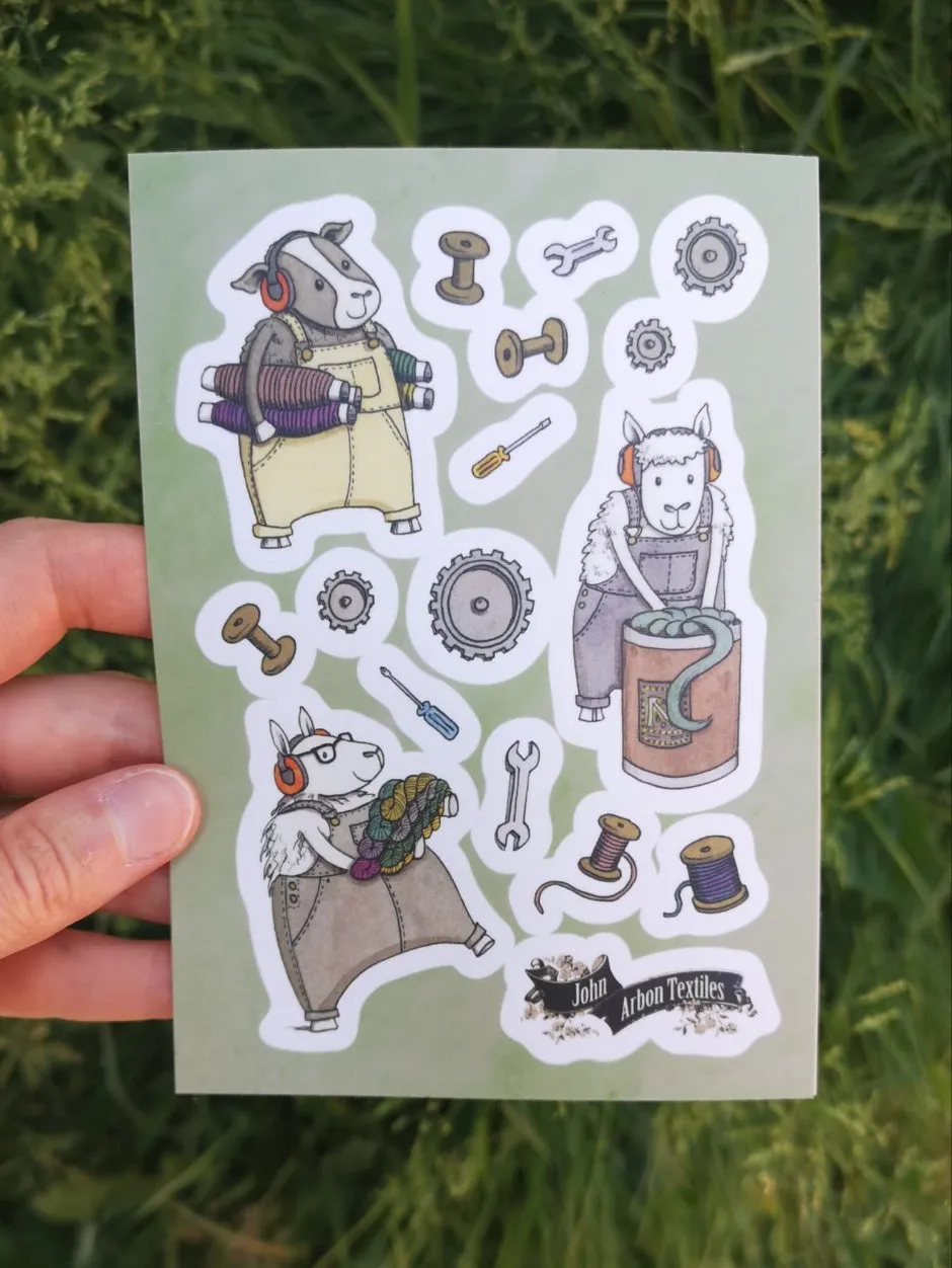 John Arbon Sheepy Stickers Schaf-Sticker 3 Bögen bunt